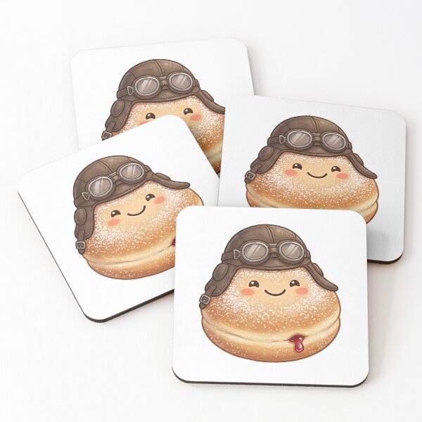 Item preview, Jelly Doughnut Pilot - Kawaii Sufganiyah in a Leather Flight Cap designed and sold by EMaviation_.