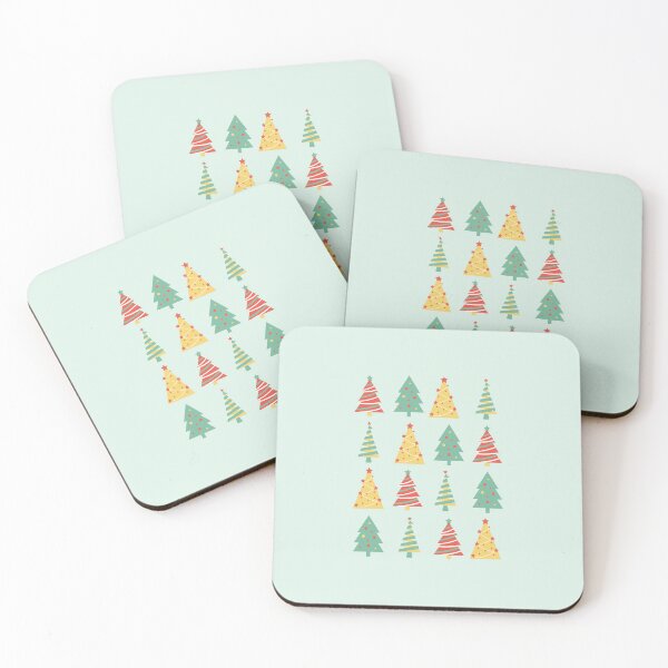 Item preview, Retro Christmas Trees Pattern | Pastel Mid Century Holiday Art designed and sold by Magic Love Art Print.