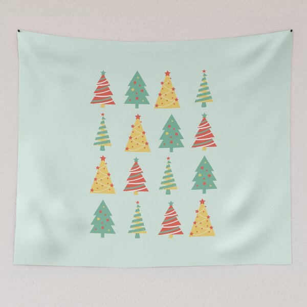 Item preview, Retro Christmas Trees Pattern | Pastel Mid Century Holiday Art designed and sold by Magic Love Art Print.