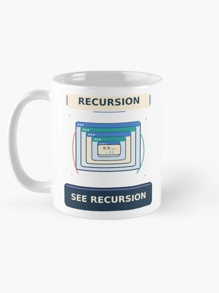 Thumbnail 5 of 6, Coffee Mug, Recursion See Recursion - Funny Recursive Programming Humor designed and sold by Ink and Wink.