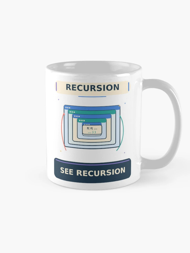 Thumbnail 3 of 6, Coffee Mug, Recursion See Recursion - Funny Recursive Programming Humor designed and sold by Ink and Wink.