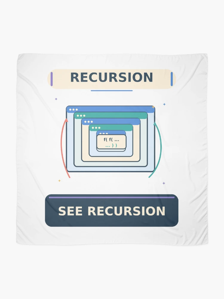 Thumbnail 2 of 3, Scarf, Recursion See Recursion - Funny Recursive Programming Humor designed and sold by Ink and Wink.