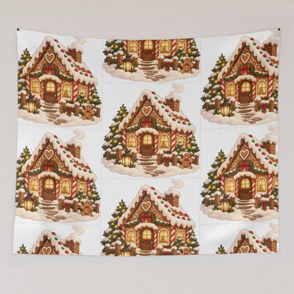 Item preview, Merry Christmas gingerbread house designed and sold by RobertMartinArt.
