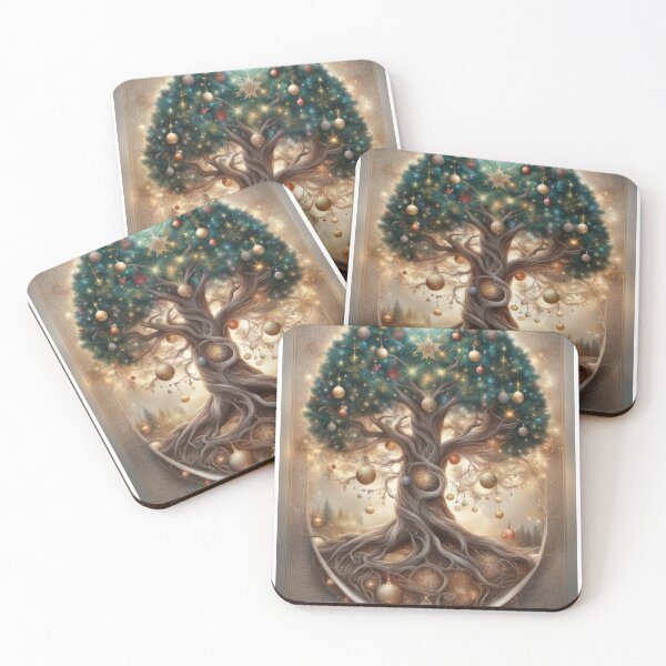 Item preview, Vintage Celestial Christmas Tree of Life Art designed and sold by pinkal.
