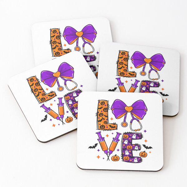 Item preview, Halloween Nurse Love Lettering with Purple Bow designed and sold by HenikaPonko.