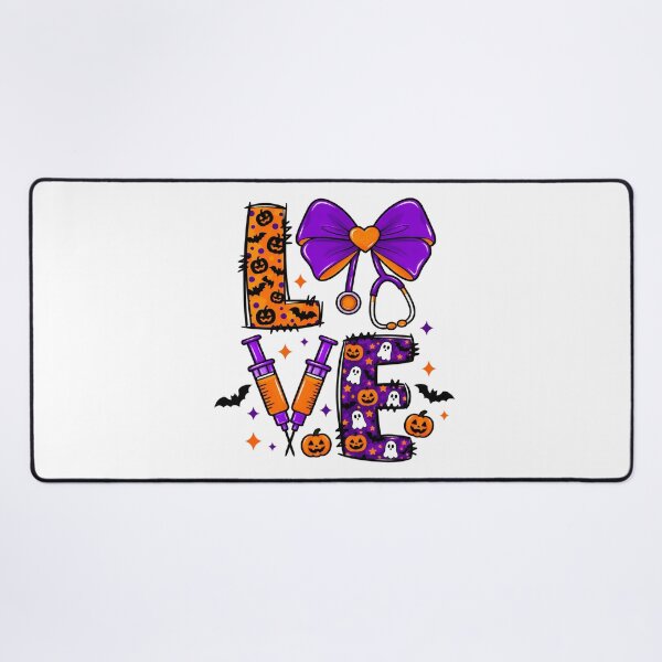Item preview, Halloween Nurse Love Lettering with Purple Bow designed and sold by HenikaPonko.