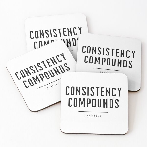 Item preview, Consistency Compounds | Minimalist Fitness Motivation – IRONHOLD designed and sold by IronHold.