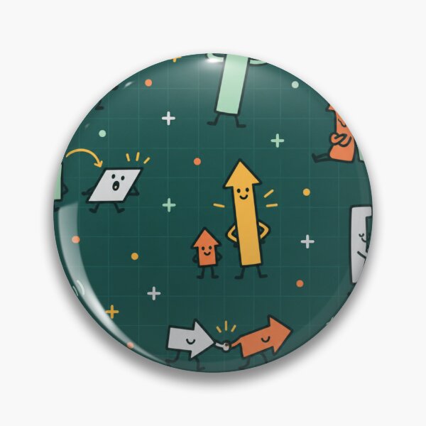 Item preview, Linear Algebra Cute Math Pattern | Happy Vector Arrows Adding, Rotating and Stretching on a Grid designed and sold by DebugLab.