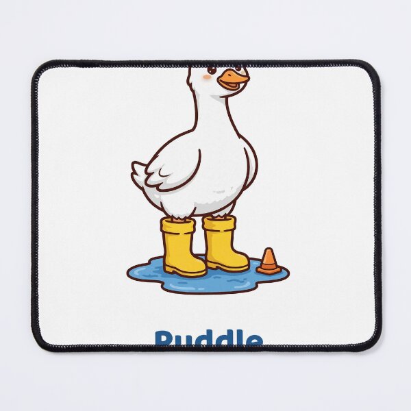 Item preview, Puddle Management, Goose in Yellow Rain Boots Guarding a Puddle With a Warning Cone designed and sold by ElicitaDesign.