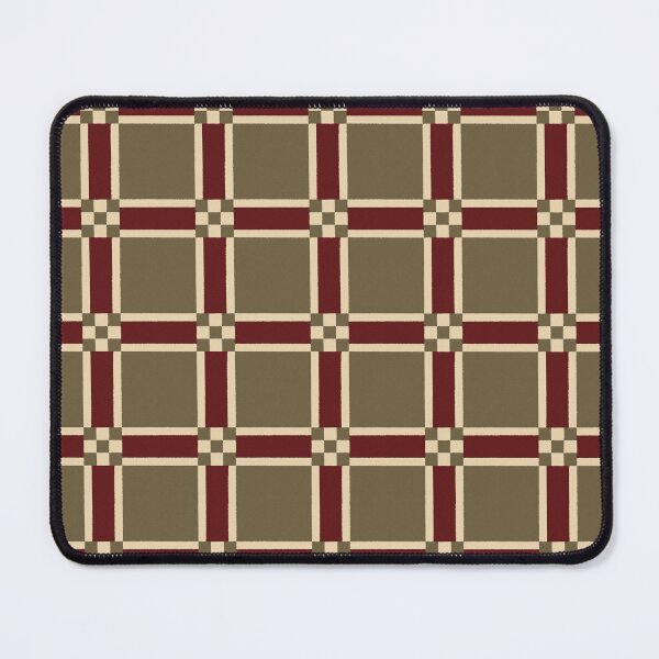 Item preview, Checkered block print - moss green maroon and beige  designed and sold by moteemade.