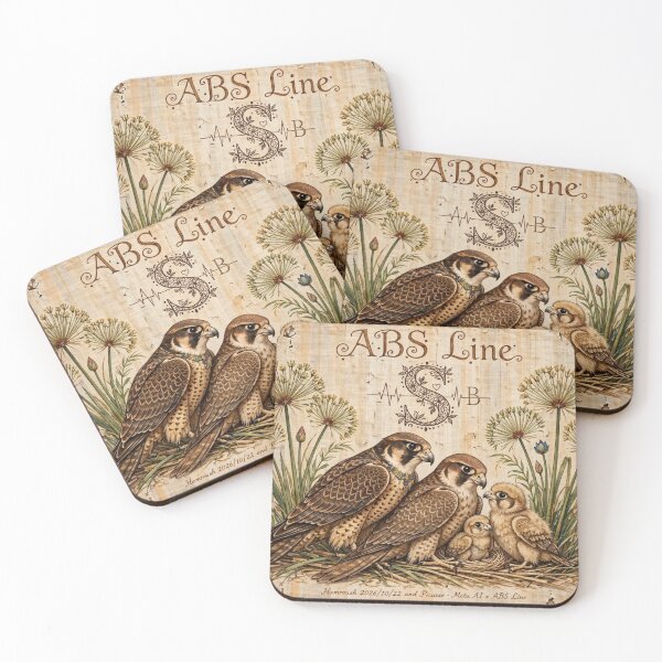 Item preview, ABS Line Falcon Family Papyrus Nest Art designed and sold by Ahmadhamroush.