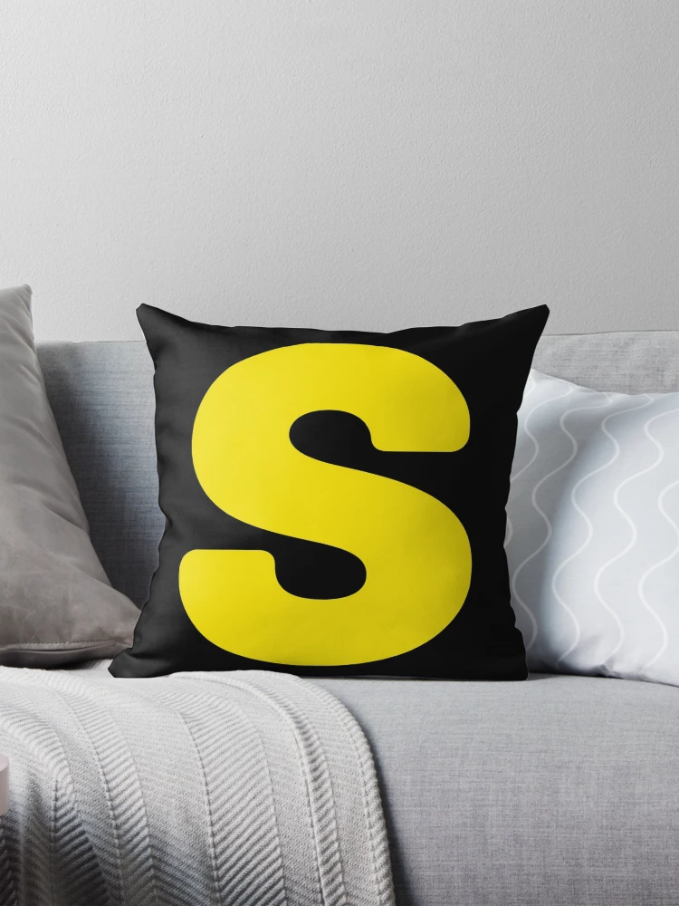 Thumbnail 1 of 4, Pillow, Bold Yellow S Symbol designed and sold by ROUX-ART.