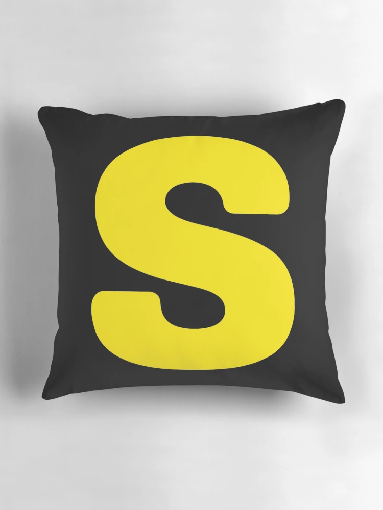 Thumbnail 3 of 4, Pillow, Bold Yellow S Symbol designed and sold by ROUX-ART.
