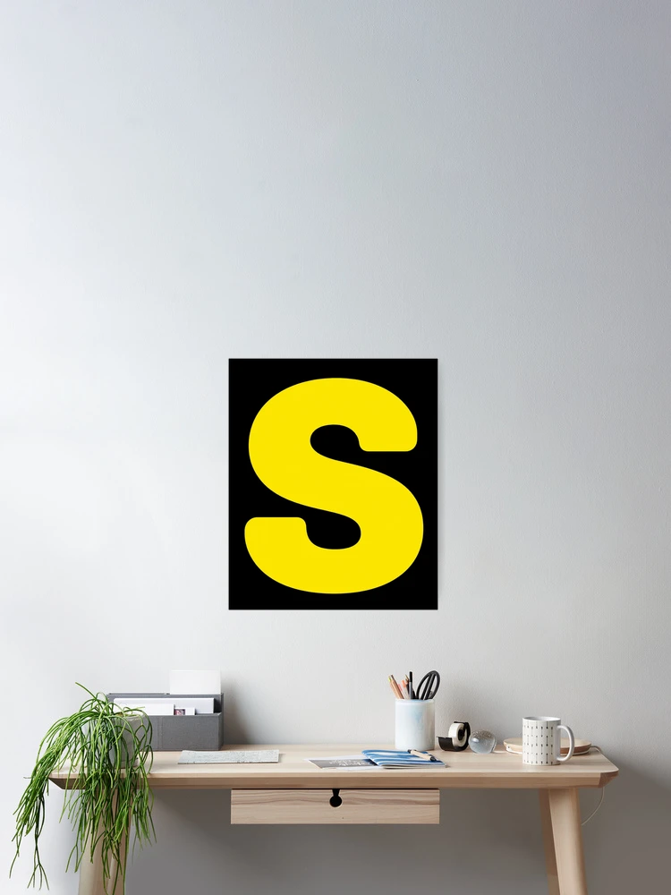 Thumbnail 2 of 3, Poster, Bold Yellow S Symbol designed and sold by ROUX-ART.