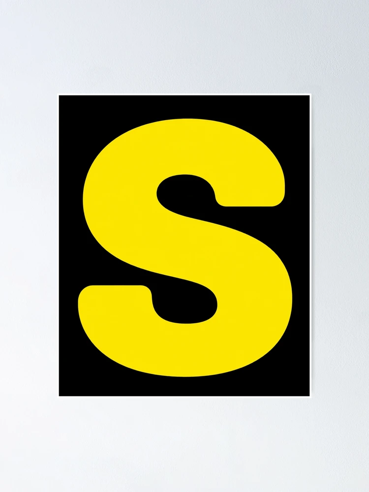 Thumbnail 1 of 3, Poster, Bold Yellow S Symbol designed and sold by ROUX-ART.