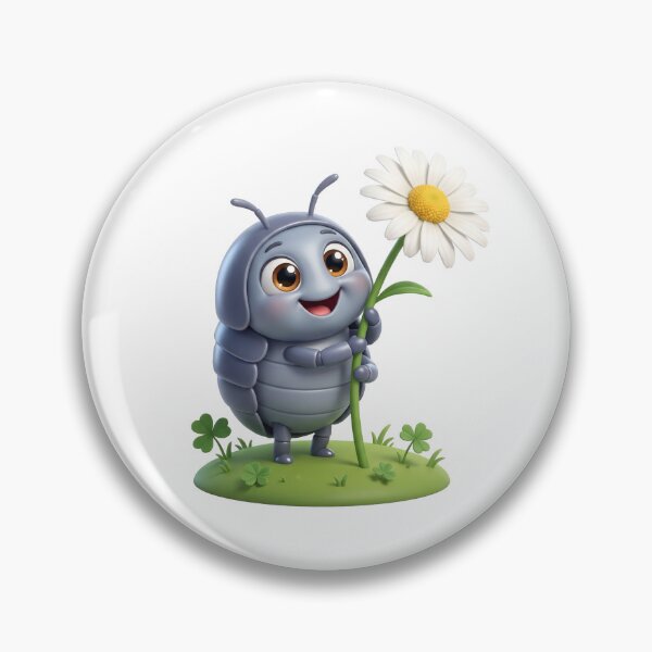 Item preview, Cute Roly Poly Hugging a Daisy designed and sold by Thanat Studio.