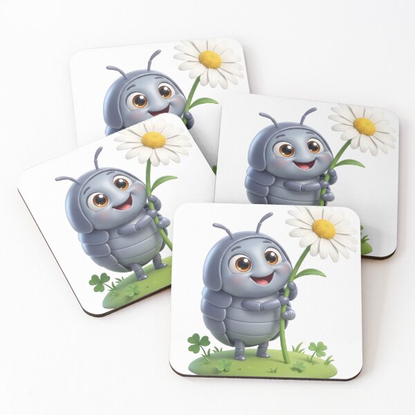 Item preview, Cute Roly Poly Hugging a Daisy designed and sold by Thanat Studio.