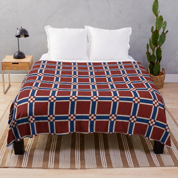 Item preview, Checkered block print - red - blue and beige designed and sold by moteemade.