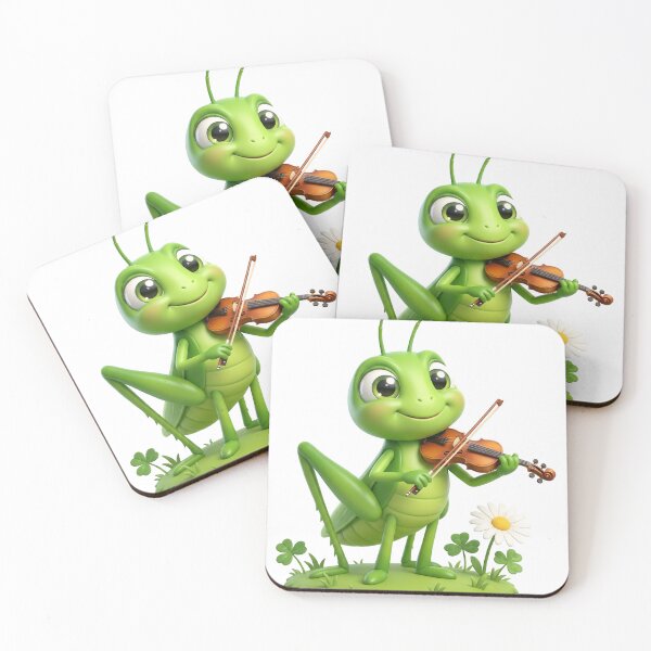 Item preview, Cute Grasshopper Playing the Violin designed and sold by Thanat Studio.