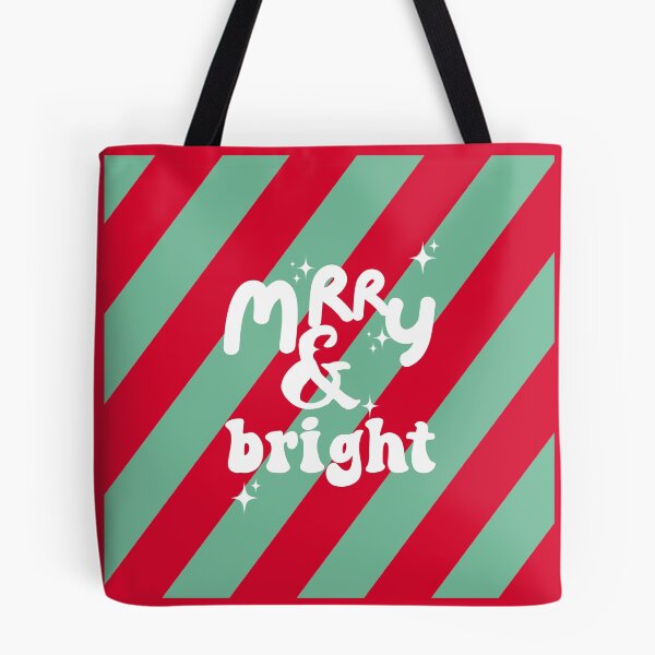 Item preview, Merry & Bright | Red and Mint Green Christmas Typography designed and sold by Magic Love Art Print.
