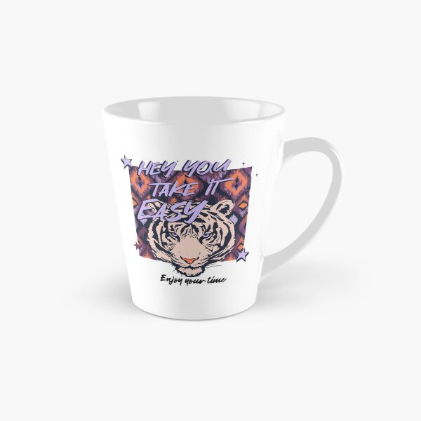 Item preview, Hey You Take It Easy Tiger Face Enjoy Your Time Ikat Pattern Graphic T-Shirt designed and sold by Atique Creations.