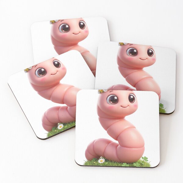Item preview, Cute Earthworm with a Daisy Flower Crown designed and sold by Thanat Studio.