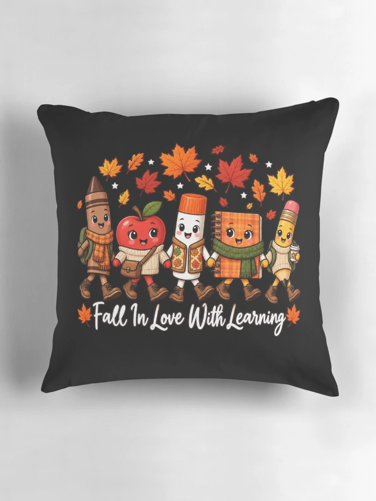 Thumbnail 3 of 4, Pillow, Fall In Love With Learning designed and sold by ROUX-ART.
