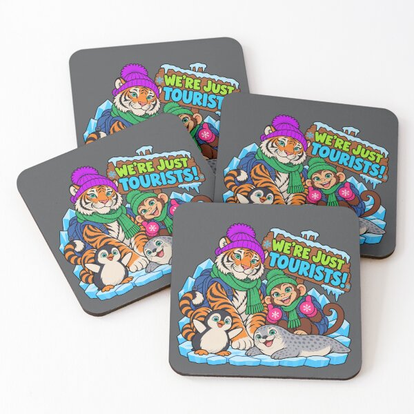 Item preview, We're Just Tourists! – Funny Tiger & Monkey in Antarctica designed and sold by Aimetoi.