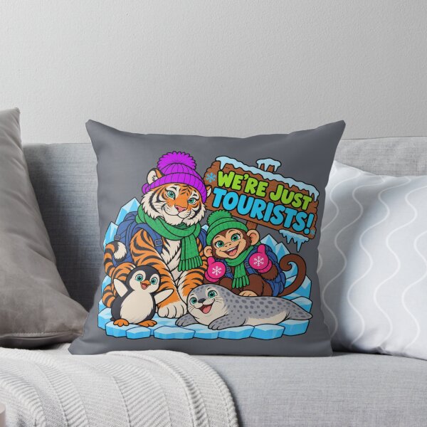 Item preview, We're Just Tourists! – Funny Tiger & Monkey in Antarctica designed and sold by Aimetoi.
