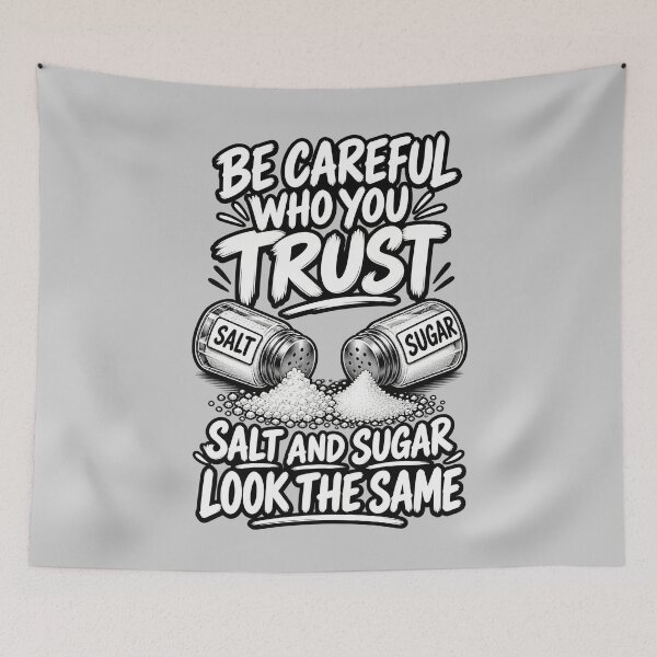 Item preview, Be Careful Who You Trust – Salt and Sugar Sarcastic Quote designed and sold by mostanesta.