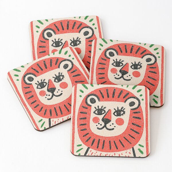 Item preview, Mane-ly Mascara: Lion Serves Rosy-Cheeked Pride in a Watermelon Halo designed and sold by Print Fiction.
