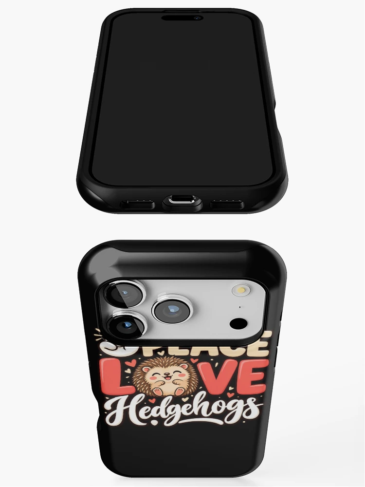 Thumbnail 3 of 4, iPhone Case, Peace Love Hedgehogs designed and sold by ROUX-ART.