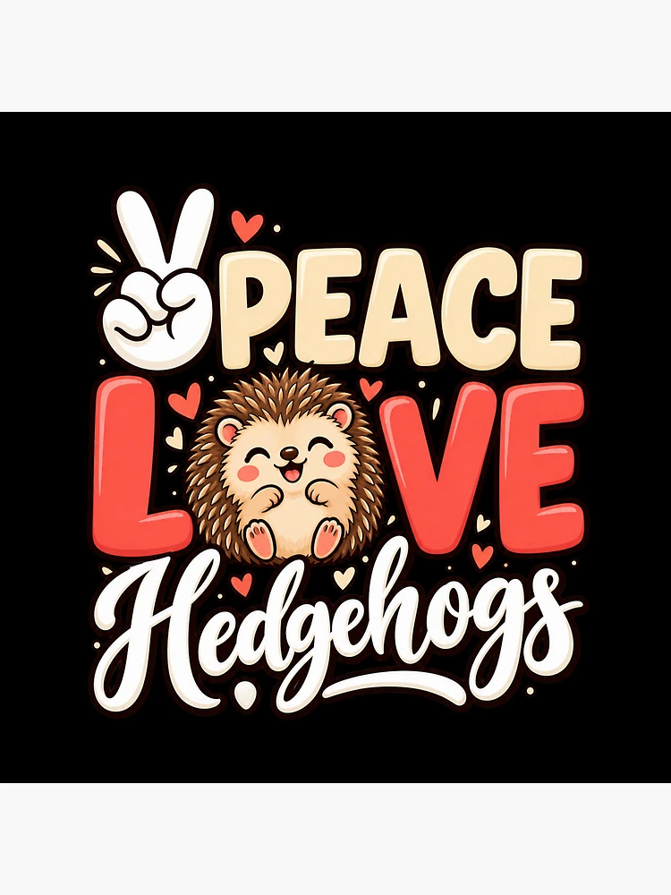 Thumbnail 5 of 5, Coasters (Set of 4), Peace Love Hedgehogs designed and sold by ROUX-ART.