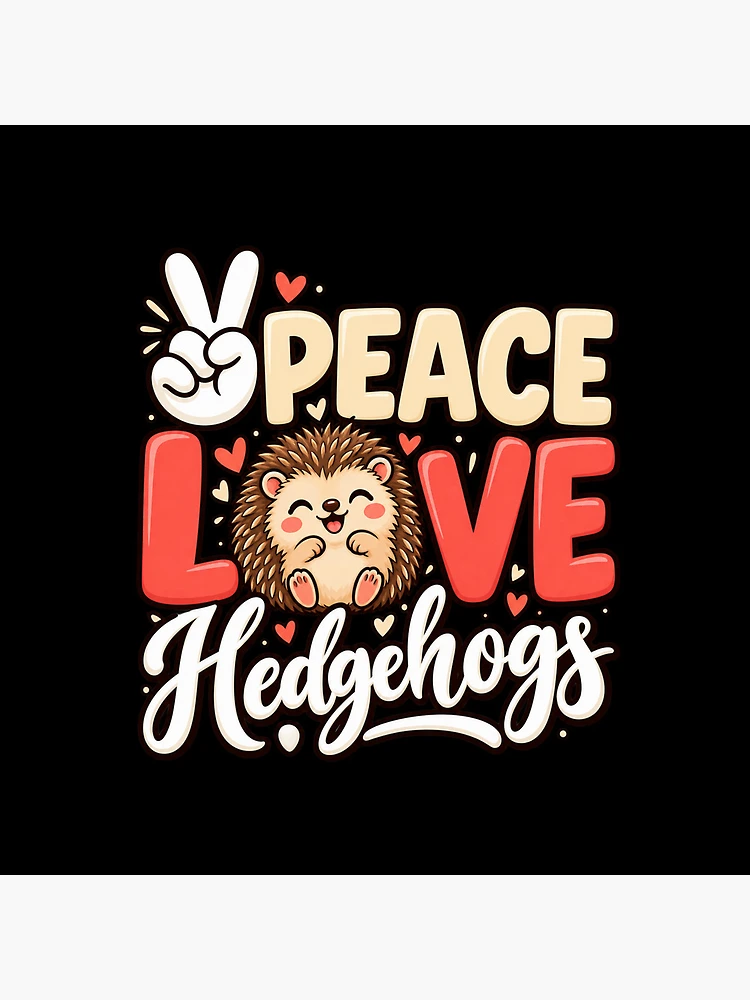 Thumbnail 4 of 4, Clock, Peace Love Hedgehogs designed and sold by ROUX-ART.
