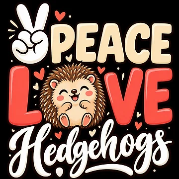 Artwork thumbnail, Peace Love Hedgehogs by ROUX-ART