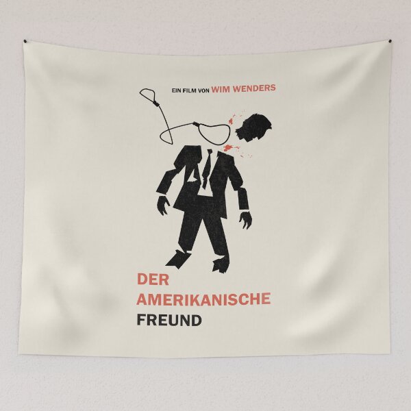 Aperçu de l'œuvre Affiche de film minimaliste Der Amerikanische Freund – Wim Wenders Film Noir Art créée et vendue par MORKINO POSTERS.