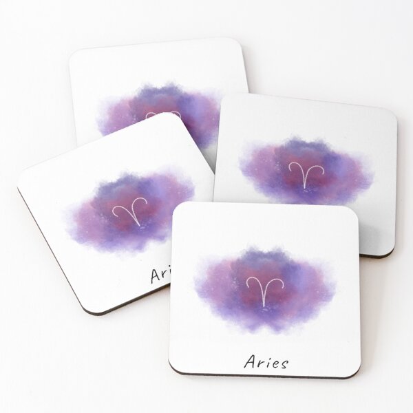 Item preview, Aries Zodiac Glyph in Purple Pink Watercolor Cloud designed and sold by Cole's Design.
