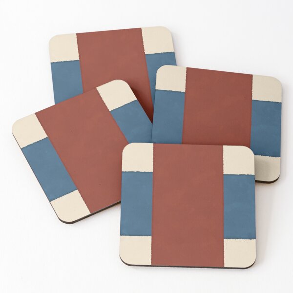 Item preview, Striped Checkered block print - terracotta - indigo blue and beige  designed and sold by moteemade.