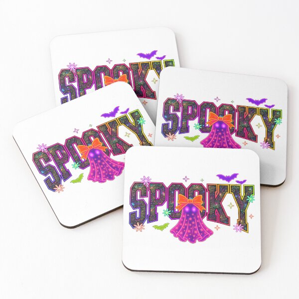 Item preview, Neon Halloween Ghost with Bow and Lettering designed and sold by hoganpineda.