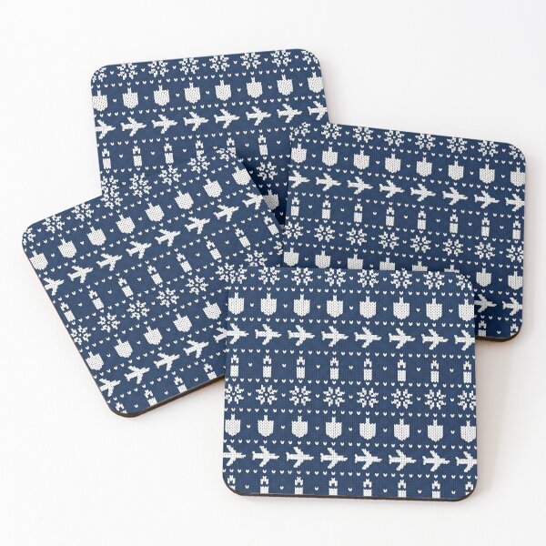 Item preview, Dreidels, Snowflakes and Airplanes - Blue and White Winter Knit designed and sold by EMaviation_.