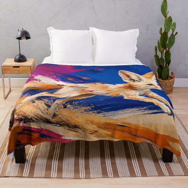 Item preview, Fennec Fox Running Through the Desert | Colorful Expressionist Art designed and sold by ksgraphics222.