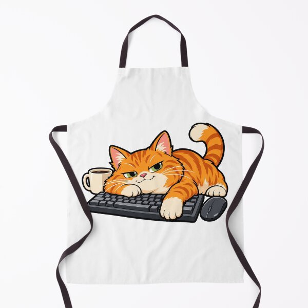 Item preview, Cute Orange Cat Keyboard Supervisor designed and sold by Thai Vibe Studio.
