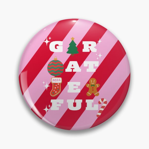 Item preview, Grateful | Pink and Red Christmas Candy Aesthetic designed and sold by Magic Love Art Print.
