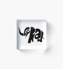 Typography elephant Acrylic Block