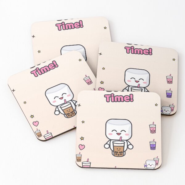 Item preview, Boba Time - Cute Kawaii Bubble Tea and Marshmallow Pip designed and sold by BiMood.