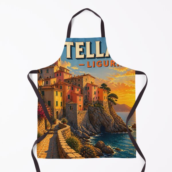 Item preview, Tellaro Liguria – Vintage Italian Coastal Sunset Poster designed and sold by LSVart.