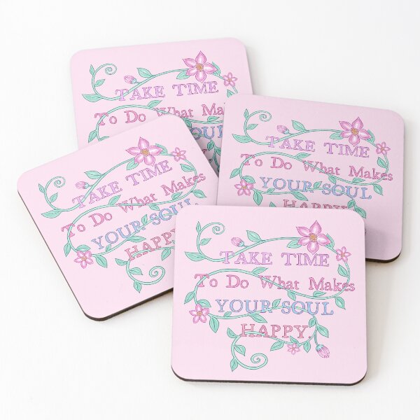 Item preview, Happy Soul Inspirational Art Quote with Pink Blossoms  designed and sold by ellaauroradsign.