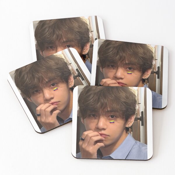 Item preview, V BTS Colombia Flag – Taehyung Fan Portrait designed and sold by MdeMaria04.