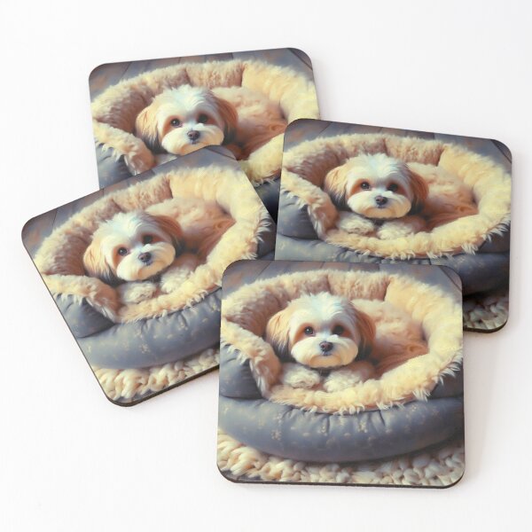 Item preview, Maltipoo Dog in Cozy Bed | Cute Fluffy Dog Art designed and sold by ksgraphics222.