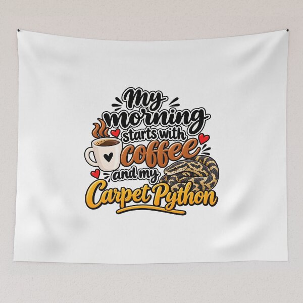 Item preview, My morning starts with coffee and my Carpet Pyhton designed and sold by RBBeachDesigns.
